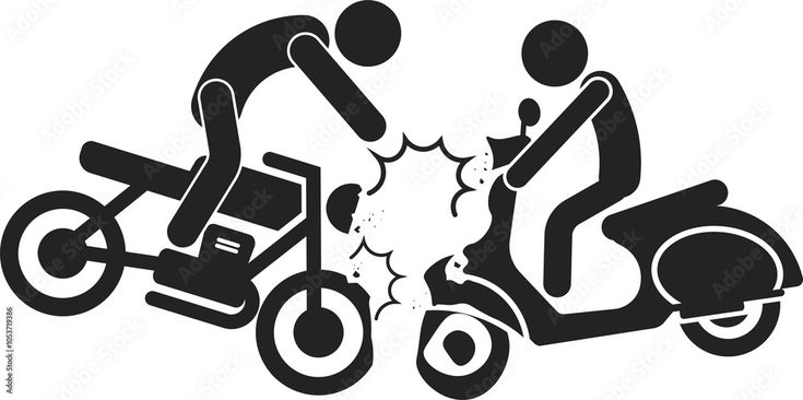 isolated pictogram motorcycle crash, bike street accident sign, motor collision icon stock illustration adobe stock