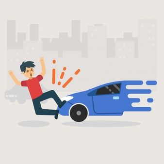 unlucky man get accident by car crash premium vector