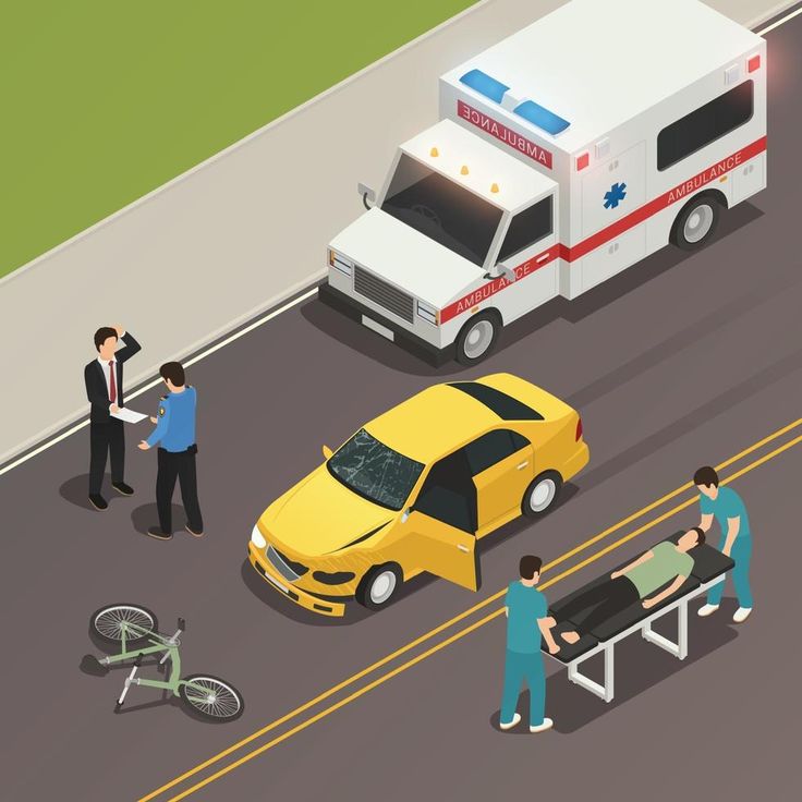 download traffic accident scene isometric composition vector illustration for free