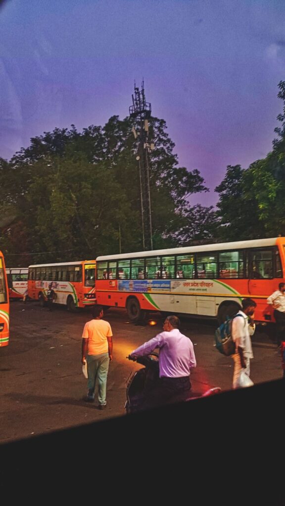 evening scenes at up roadways bus stand 🚌✨ travel photography