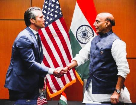 India-US Defence Pact US Defence Secretary Pete Hegseth and Rajnath singh