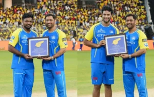 MS Dhoni Honours T20 World Cup Winners Sanju Samson, Shivam Dube At CSK Event