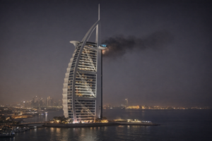 Burj Al Arab drone strike Iranian drone Dubai hotel US Israel Iran war