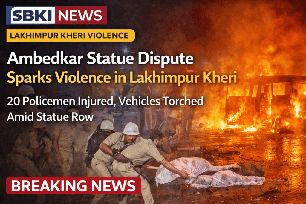 Lakhimpur Kheri Ambedkar statue vivad