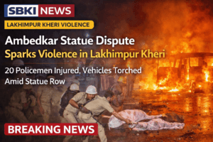 Lakhimpur Kheri Ambedkar statue vivad