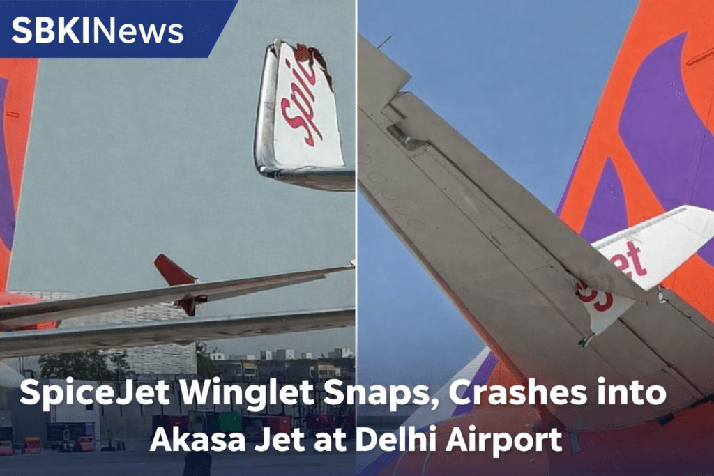 SpiceJet Winglet Snaps, Crashes into Akasa Jet at Delhi Airport – Pilots, ATC De-Rostered Amid Probe
