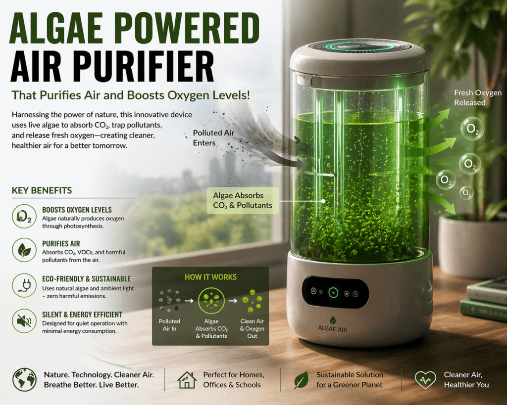 Algae Powered Air Purifier Device