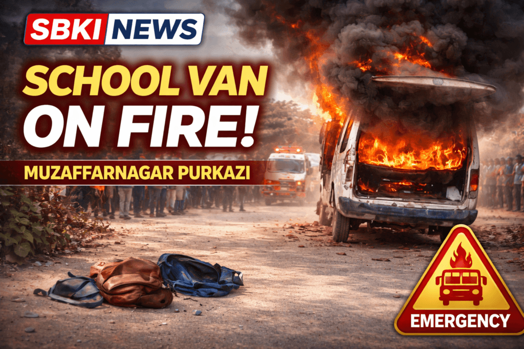School van on fire