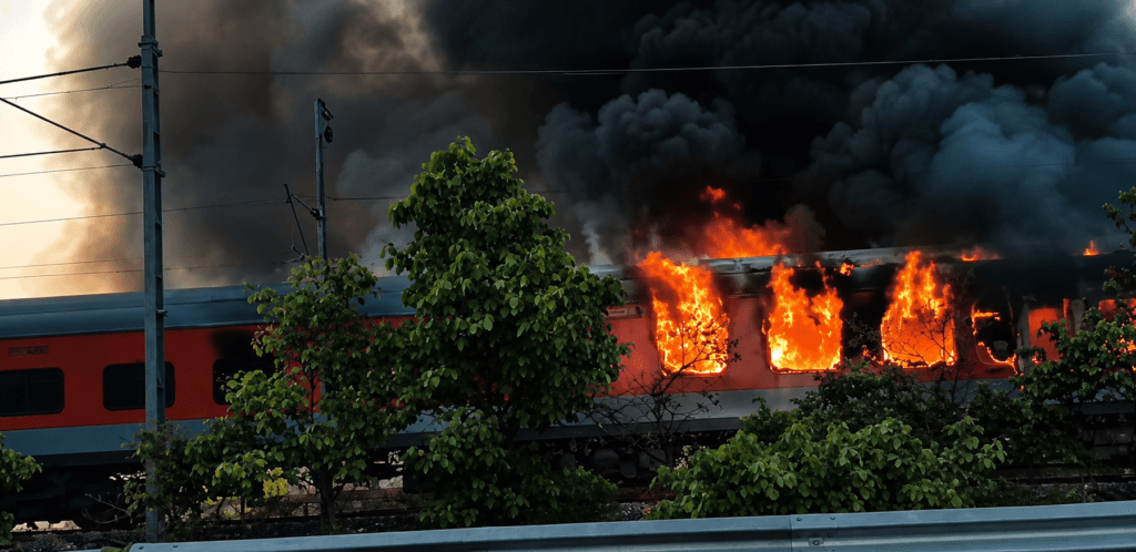 Massive Fire on Delhi-Bound Rajdhani Express in Ratlam, Passengers Safely Evacuated