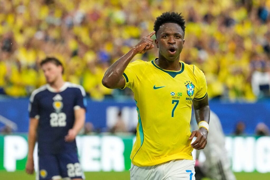 FIFA World Cup 2026: Vinícius Júnior Scores Twice as Brazil Beat Scotland 3-0 to Reach World Cup Knockout Stage