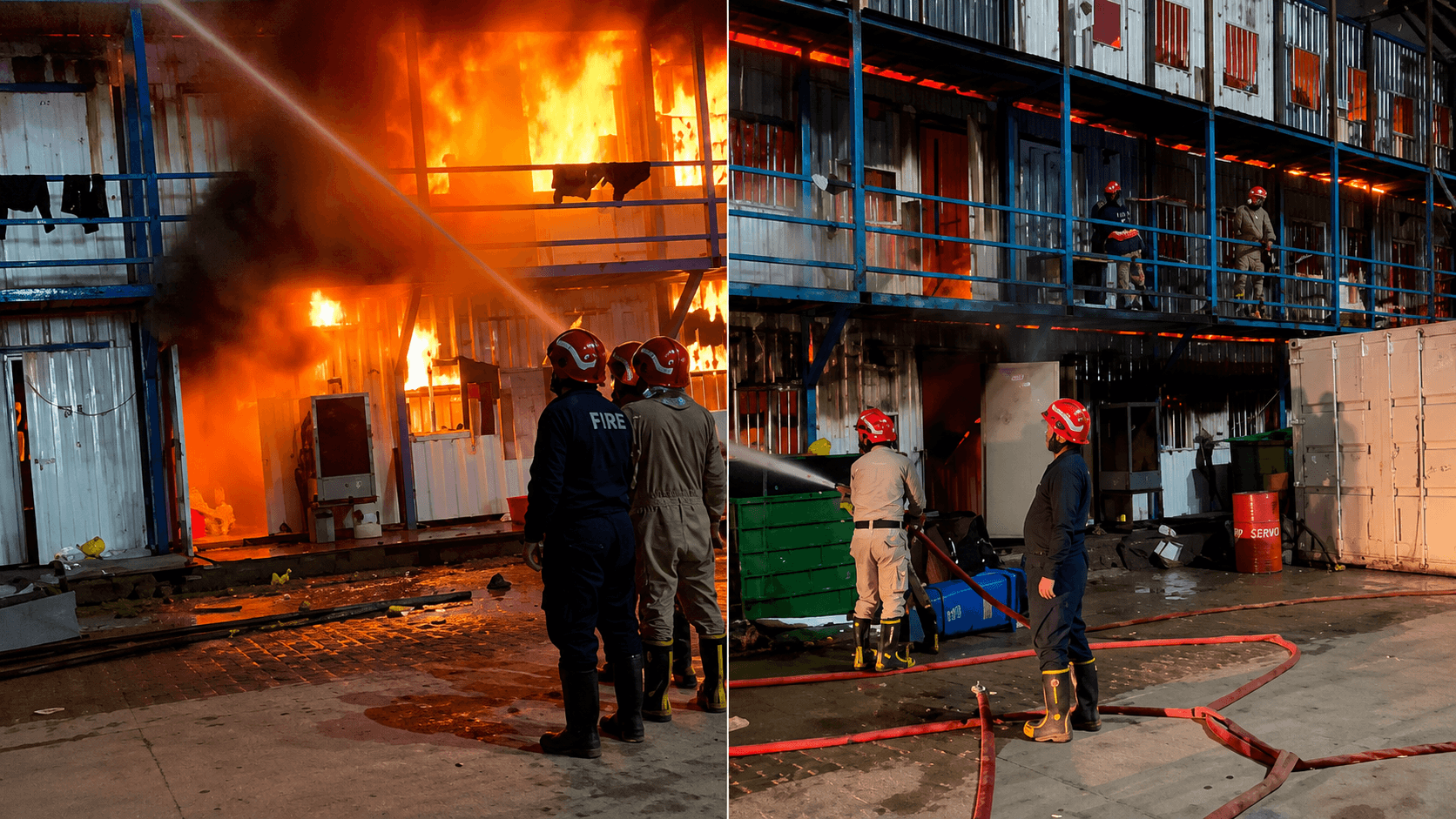 Huge Blaze Near Udyog Bhawan in Delhi Destroys Labour Slums as 20 Fire Engines Rush to the Spot