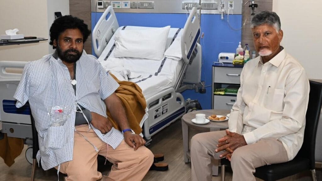 Naidu Meets Pawan Kalyan in Mumbai, Wishes Speedy Recovery After Shoulder Surgery