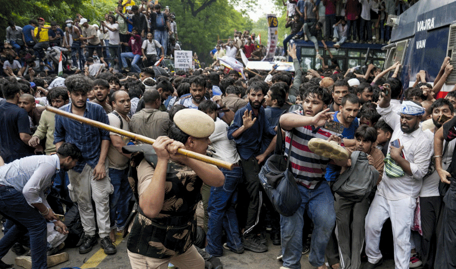 CJP Protest: Teen Suffers Serious Eye Injury in Delhi March