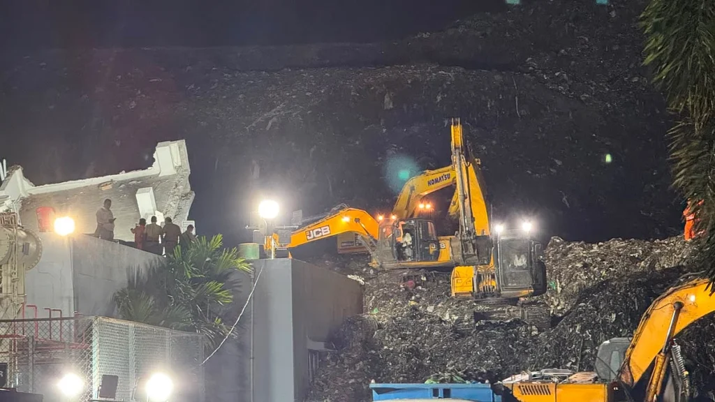 Pune Garbage Heap Collapse at Moshi Waste-to-Energy Plant Leaves 8 Workers Trapped After 40 Hours