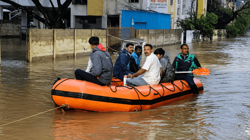 Pune Rain: Fire Brigade Shifts 70 Families From Flooded Ekta Nagar Using Boats