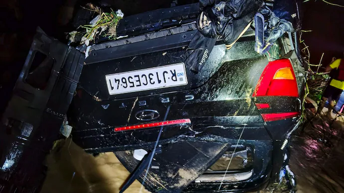 SUV Swept Away Near Dehradun Bridge Amid Monsoon Fury: 2 Killed, 1 Rescued